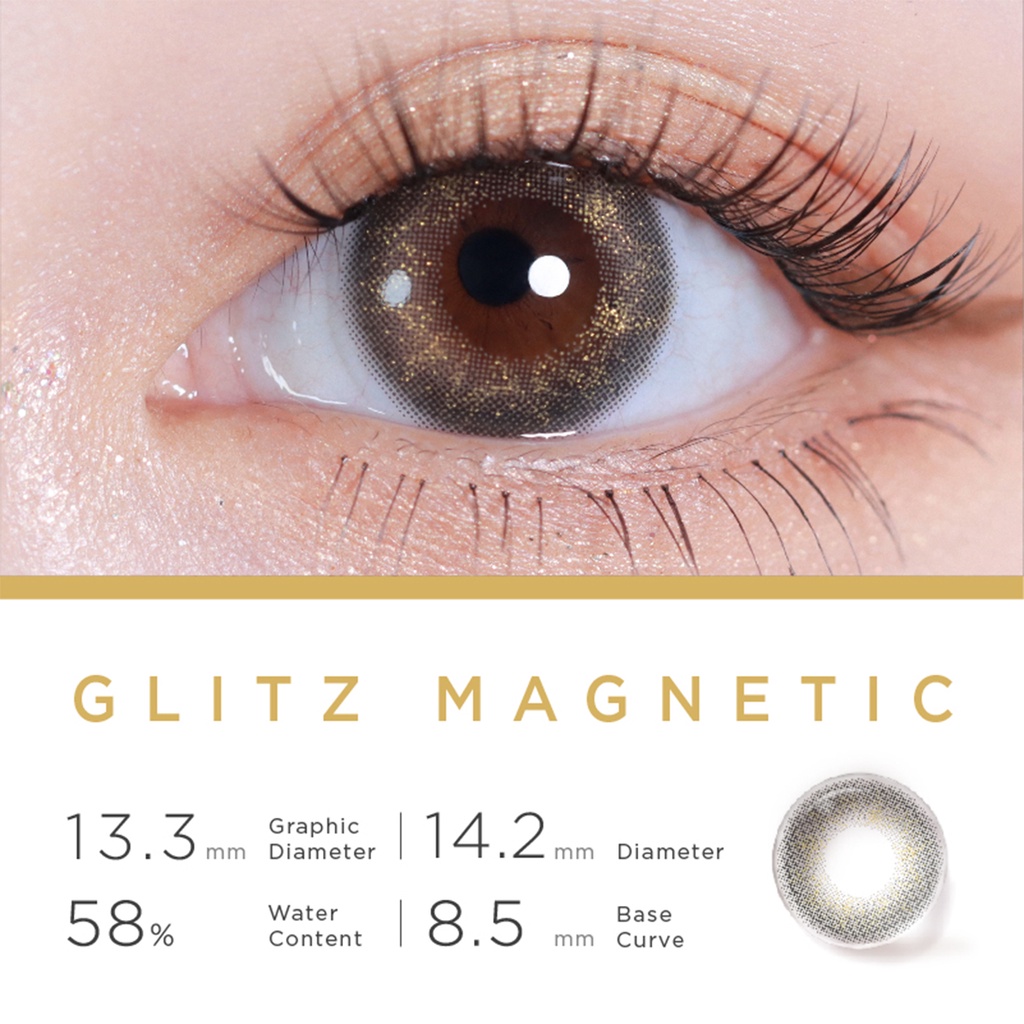 Hộp 10 kính áp tròng MOODY GLITZ MAGNETIC bộ sưu tập Cosmo Disco sử dụng hàng ngày 14.2mm