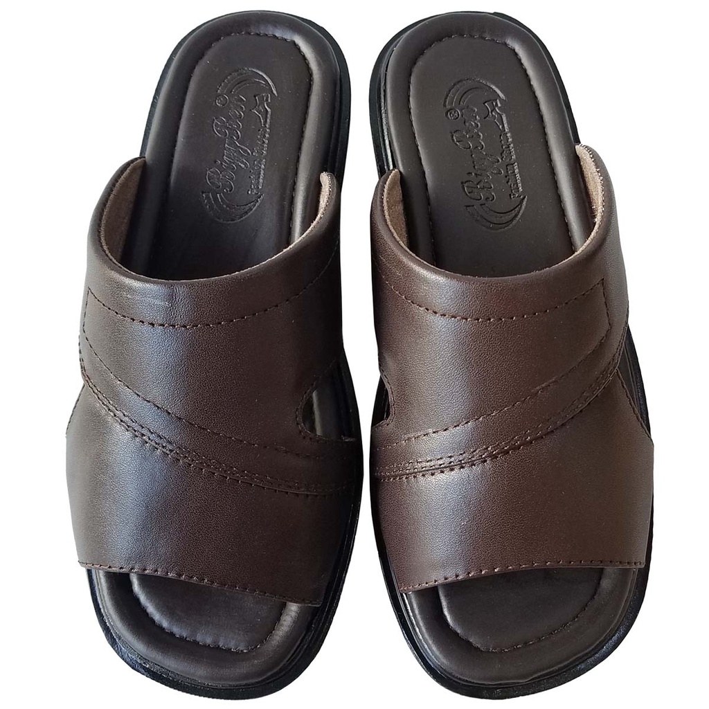 Dép nam đế cao da bò thật BIGGBEN cao 4 cm HKD455