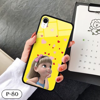 Ốp lưng kính 3D iPhone XR- hình cute