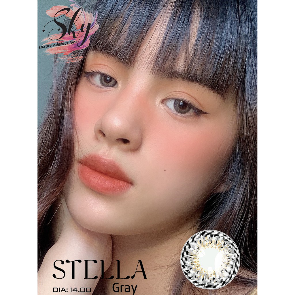 Kính áp tròng Sky Lens -Stella Gray 0-6 Độ-Made in Korea Chính Hãng Dia14.00