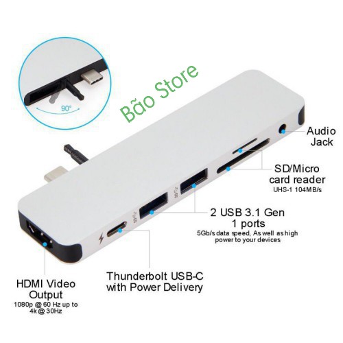 CỔNG CHUYỂN HYPERDRIVE SOLO 7-IN-1 [ Freeship] USB-C HUB FOR MACBOOK, PC & DEVICES