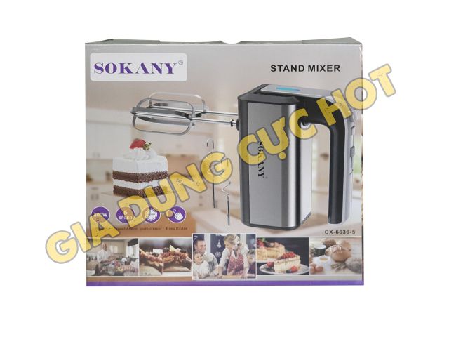 Máy đánh trứng, nhào bột Sokany CX-6651 cầm tay tiện lợi 5 mức trộn (Bảo hành 12 tháng)