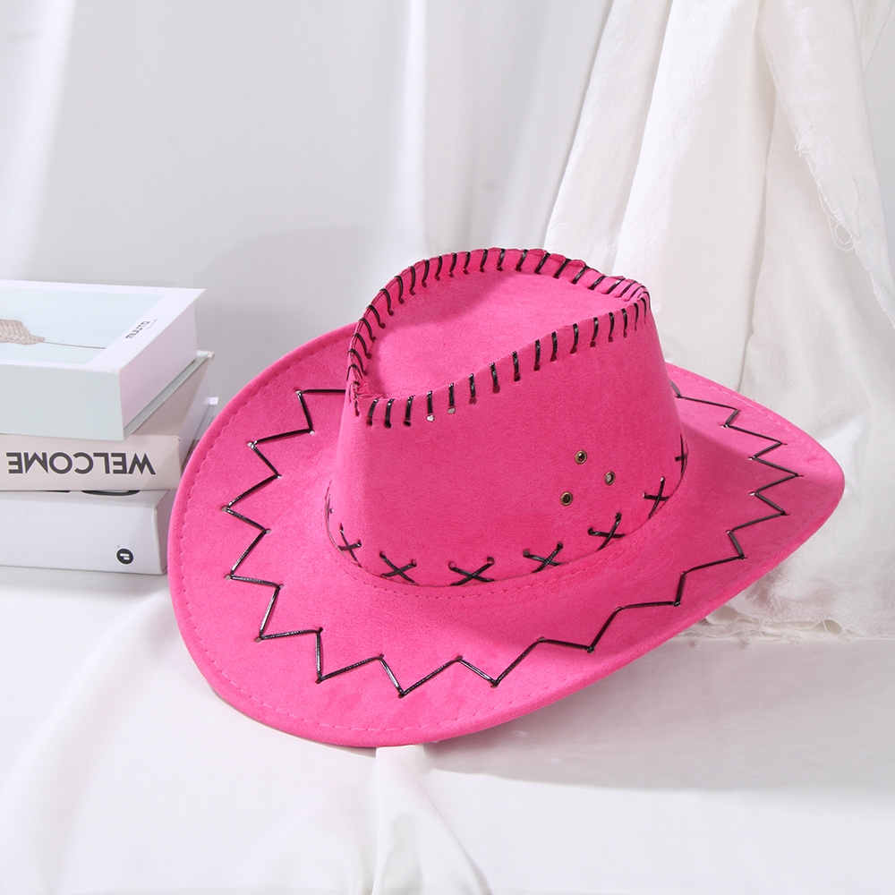 Mũ Cao Bồi Bằng Da Lộn Panama Phong Cách Phương Tây Dành Cho Nam