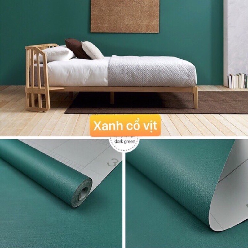 Giấy dán tường be xanh bạc hà keo sẵn khổ 45 cm cuộn dài 10 mét