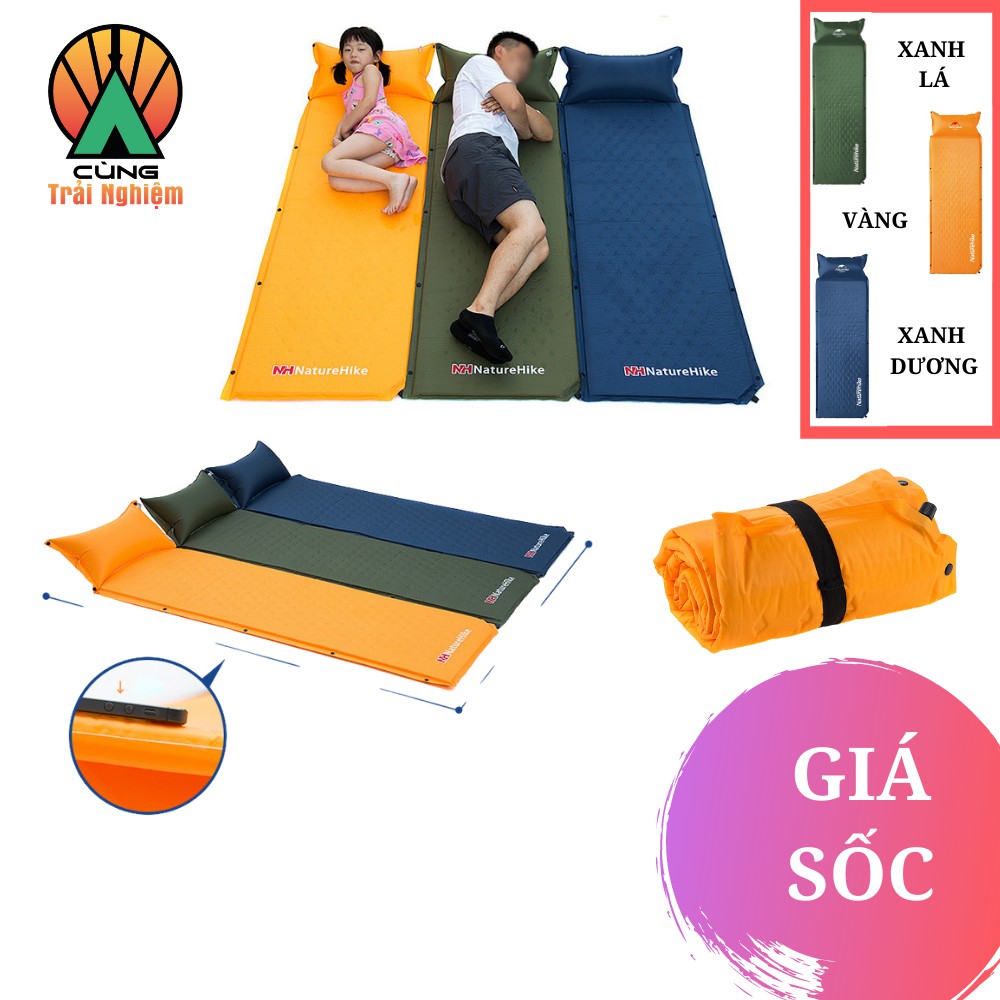 [CHÍNH HÃNG] Đệm Hơi Liền Gối Một Người Naturehike Êm Ái Dành Cho Ngủ Trưa Văn Phòng, Du Lịch, Dã Ngoại NH15Q002-D