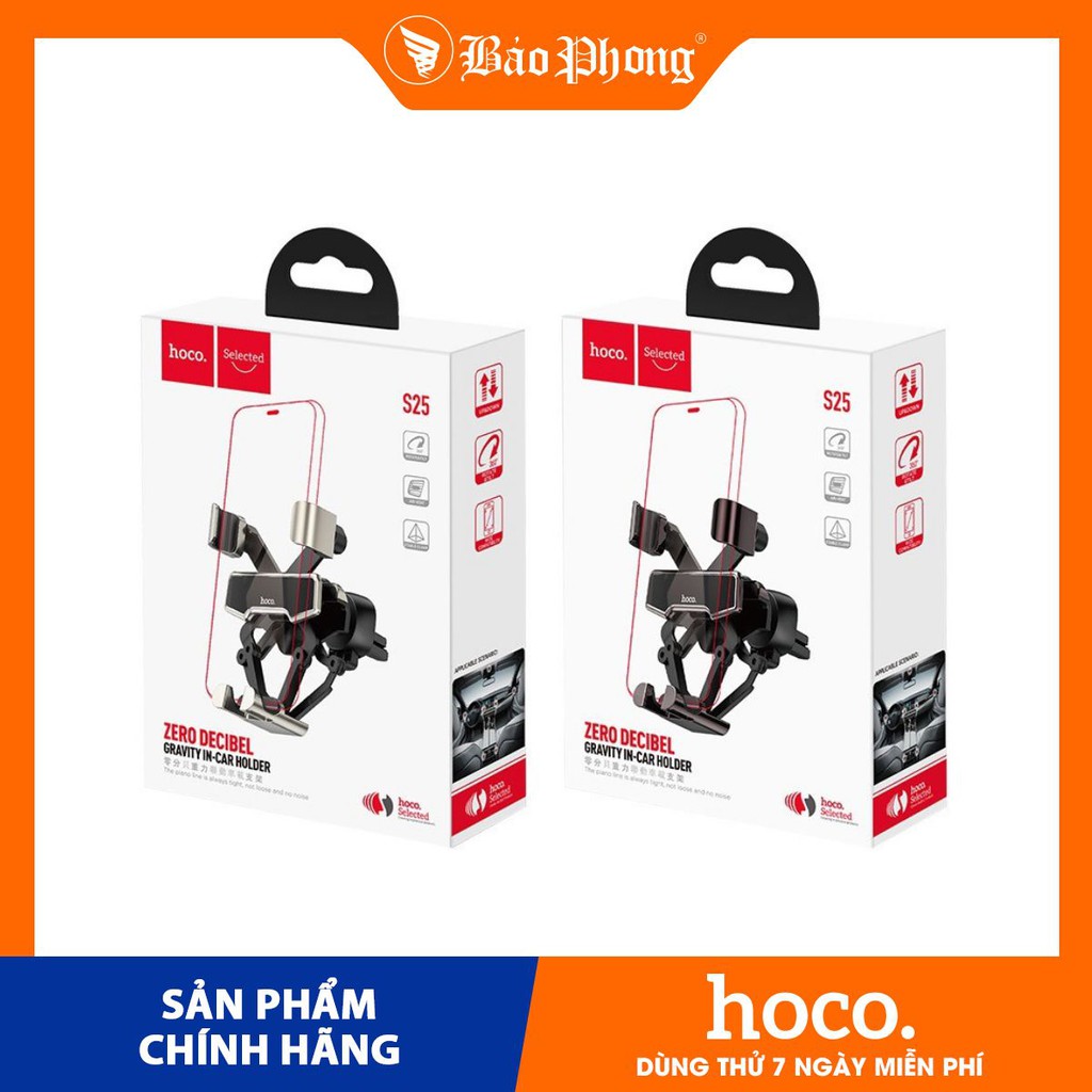 Kẹp cửa gió Giá Đỡ Điện Thoại trên ô tô Hoco S25 Dành cho iPhone IP 8 Plus X Xs 11 12 Pro Max iPad Mini Samsung