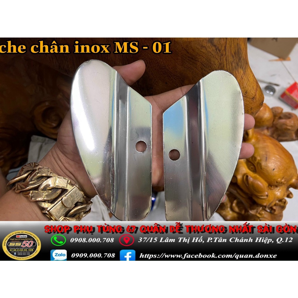 Che chân inox xe 67, gắn cho các dòng xe 67, 68, CD, CL...