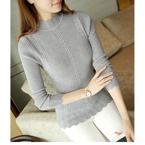 Áo len nữ cổ lọ tay vặn thừng al05