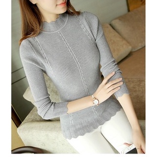 Áo len nữ cổ lọ tay vặn thừng al05
