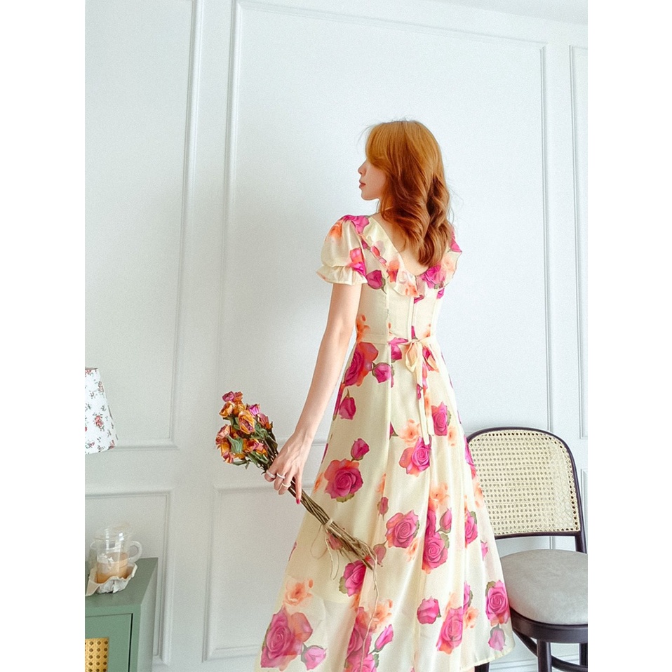 Đầm hoa dài xẻ tà Nessa Dress Gem clothing SP060527