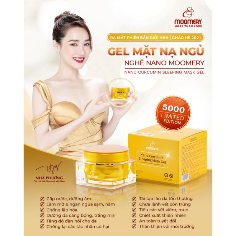 Gel Mặt Nạ Ngủ Nghệ Nano ❤ Moomery ❤ Giảm nám sạm tàn nhang cho da nhạy cảm ❤ Nano Curcumin Sleeping Mask Gel