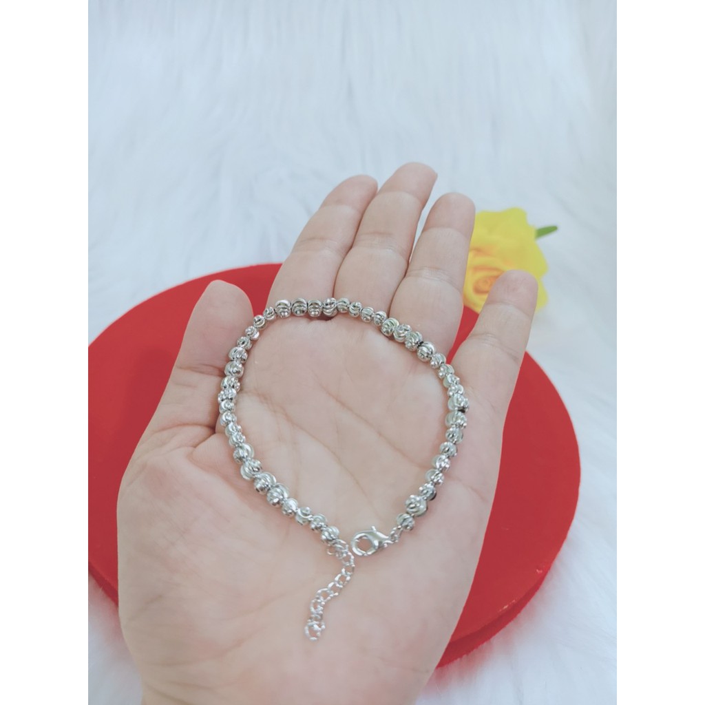 Lắc tay bi nữ mạ 1 bạch kim cao cấp H11