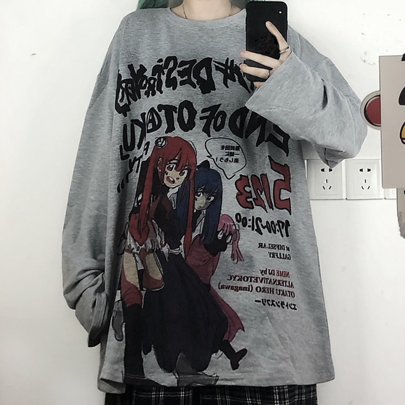 Áo Thun Dài Tay Mềm Mại In Hình Anime Nhật Bản Dành Cho Nữ