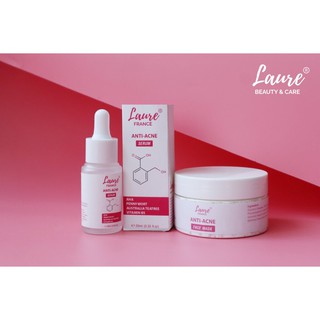 [KM SOCK] Serum Mụn Cấp Tốc Laure Anti-Acne 20ml Tặng Mặt Nạ Ngọc Trai Trắng Da Ngừa Mụn Face Mask SL Có Hạn