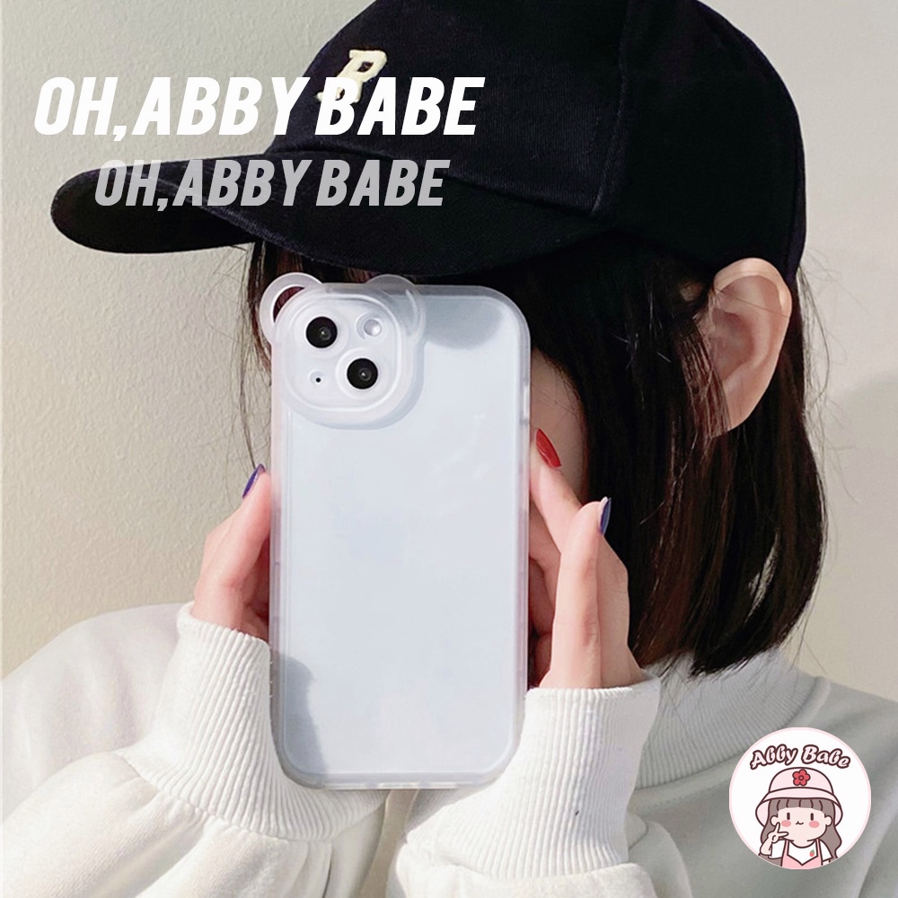 Ốp Điện Thoại Bằng TPU Mềm Trong Suốt Chống Sốc Hình Tai Gấu 3D Cho IP 13 12 11 Pro M