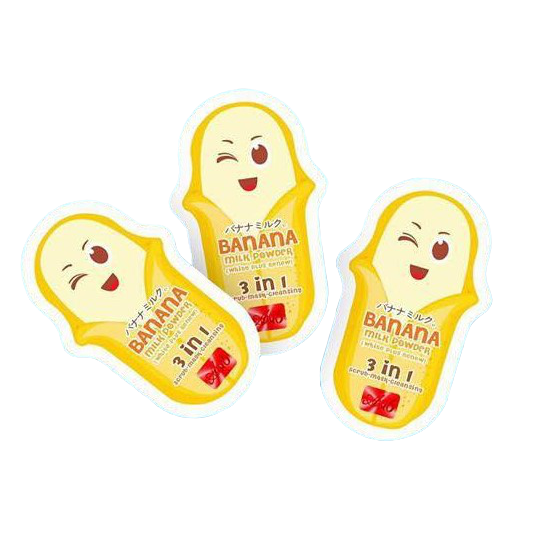 Gói ủ mặt ġiảm mụȵ Bannana Milk Powder 3 in 1 (White plus renew) Thái Lan