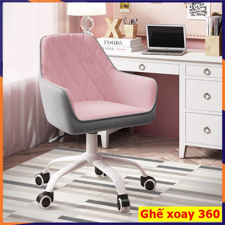 Ghế Xoay Văn Phòng Phong Cách Bắc Âu Xoay 360 Bọc Nhung M417