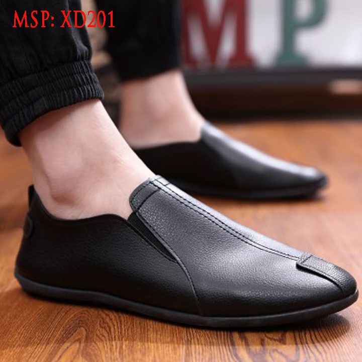 GIÀY LƯỜI NAM HÀN QUỐC FULL ĐEN : MSP - XD201 | BigBuy360 - bigbuy360.vn