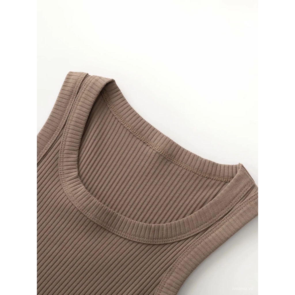 Áo croptop sát nách cổ tròn thiết kế trẻ trung cho nữ