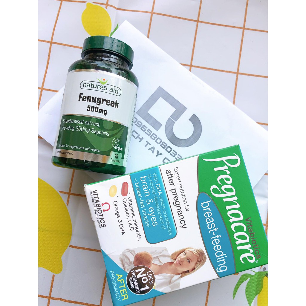 Combo lợi sữa Pregnacare breastfeeding và cỏ lợi sữa hàng chuẩn hãng