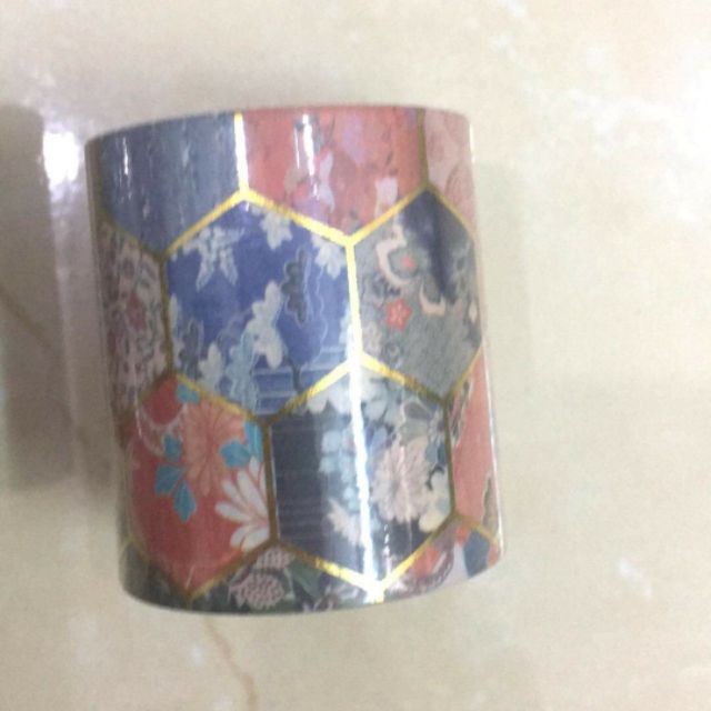 Washi tape bản to hoa văn tổ ong kiểu Nhật