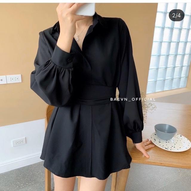 [RẺ VÔ ĐỊCH] Sét Bộ 3 Món Sơ Mi Full Màu Đen/Trắng/Be (Kèm Hình Thật)