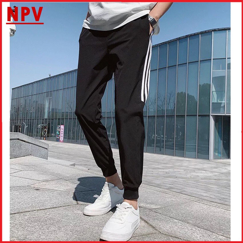 Quần thể thao nam 3 sọc NPV nỉ dày dặn, Quần nam thu đông co giãn trẻ trung thời trang | BigBuy360 - bigbuy360.vn