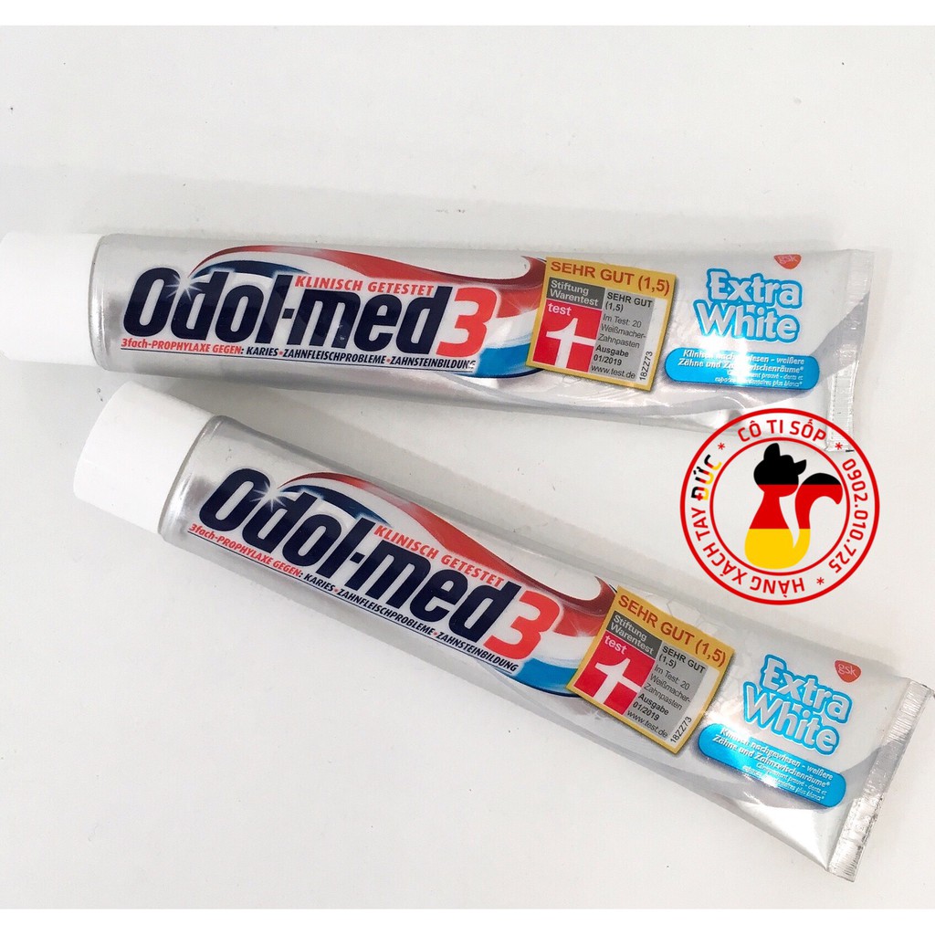 [HÀNG CHUẨN ĐỨC] Kem đánh răng Odol-med 3 EXTRA WHITE