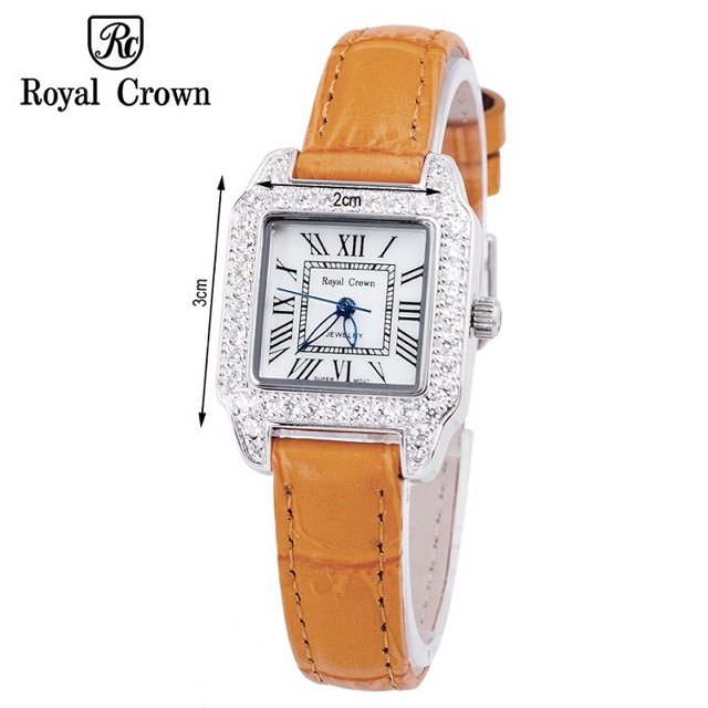 Đồng hồ nữ chính hãng Royal Crown 6104 dây da trắng