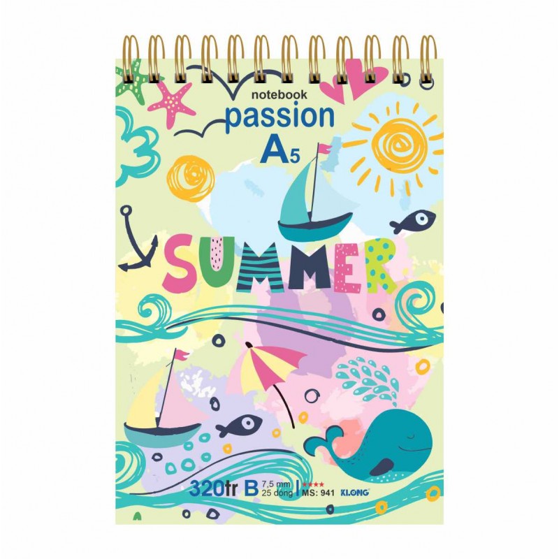 Sổ lò xo kép ngang A5 - 320 trang KLONG MS: 941N