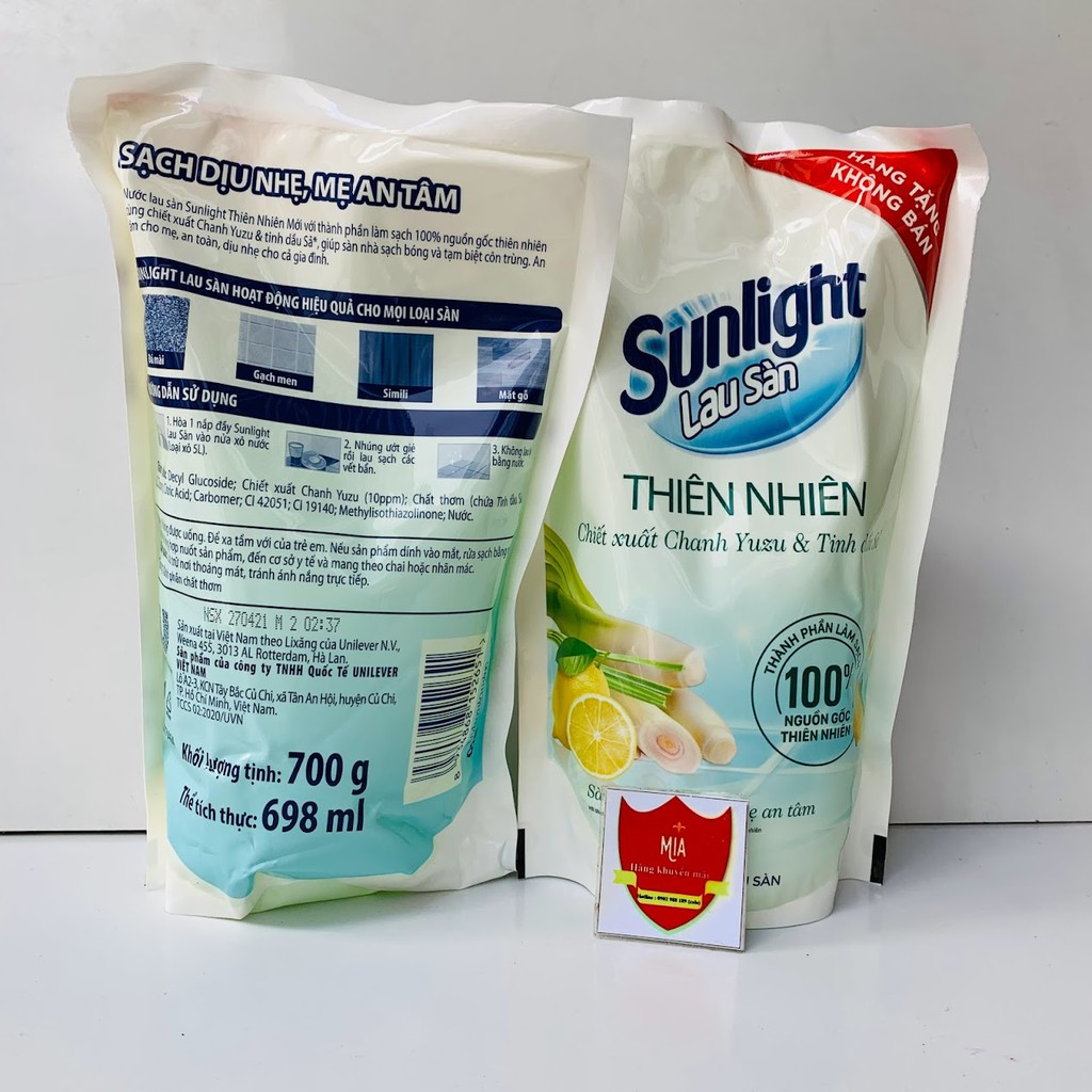 Nước lau sàn Sunlight Cif hương hoa thiên nhiên an toàn cho da bé túi 700g