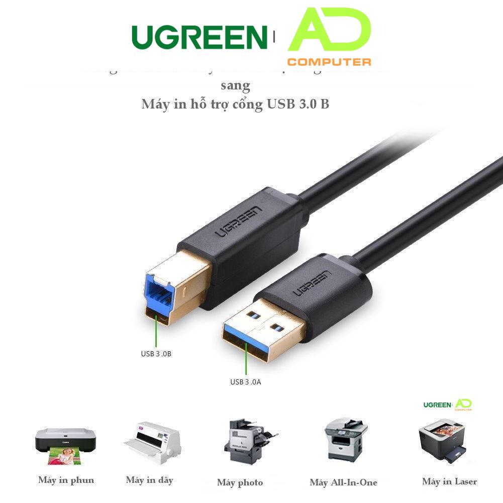 Dây máy in USB 3.0 đầu mạ vàng, dài từ 1-2m UGREEN US210