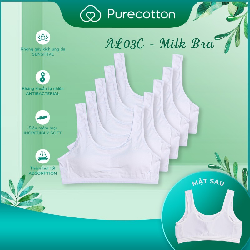 Combo 5 áo lót học sinh Purecotton cho bé gái mới lớn chất liệu cotton cao cấp kiểu dáng chui đầu có đệm mỏng PC013 | BigBuy360 - bigbuy360.vn