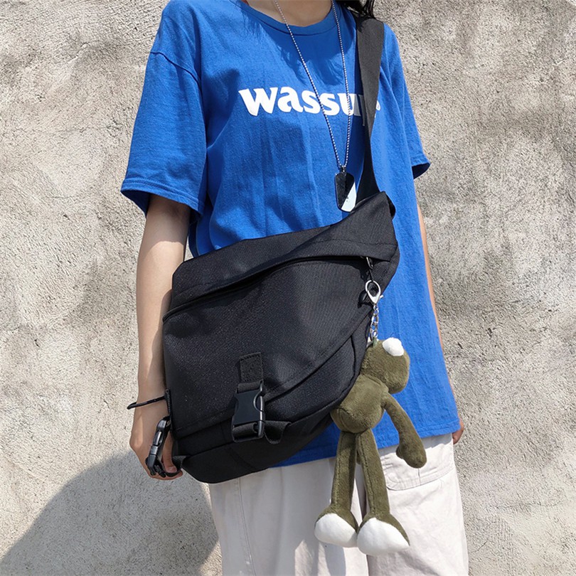 [Spot] Miễn Phí Vận Chuyển Ảnh Thật Túi Đeo Một Bên Vai Phong Cách Hàn Quốc Cổ Điển 12088 Ếch Dáng Dài