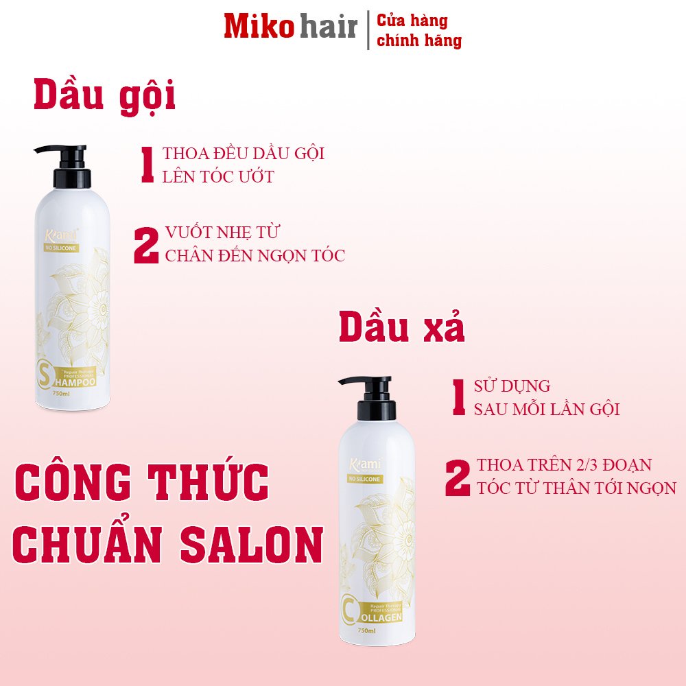 Dầu gội phục hồi chống rụng tóc hương nước hoa Kami, tặng kèm hấp phục hồi 50ml + lược gội