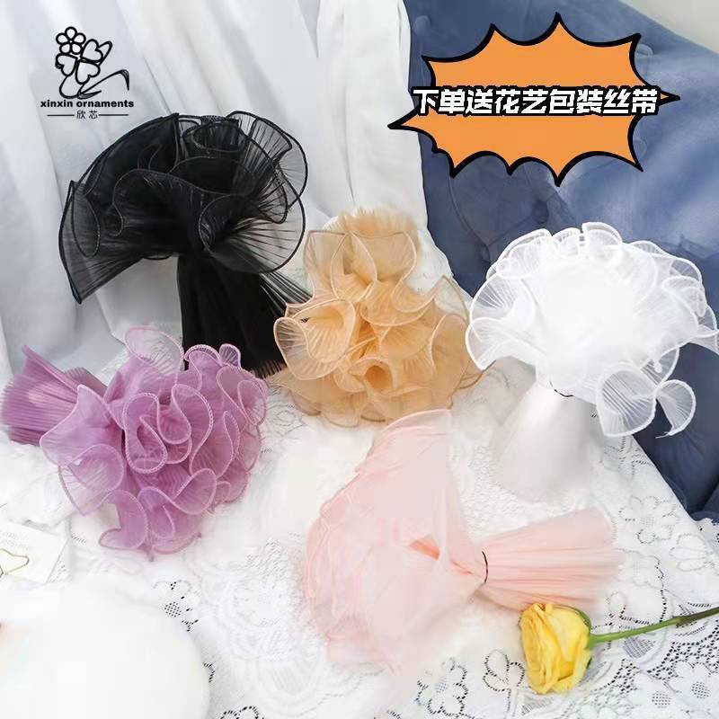 Tấm Vải Gạc Xếp Ly Bọc Bó Hoa / Hoa Lượn Sóng Xếp Ly Trang Trí Cửa Hàng Bó Hoa26888180. My2.20