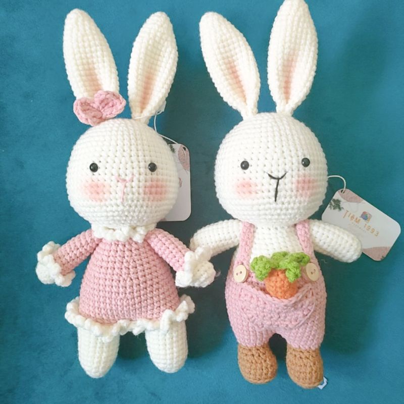 Đồ chơi cho bé - Thỏ Bunny móc bằng len