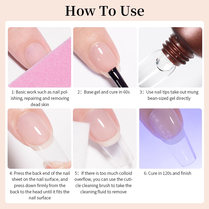 Gel sơn đắp nối móng tay BORN PRETTY UV trong suốt tiện lợi 15g
