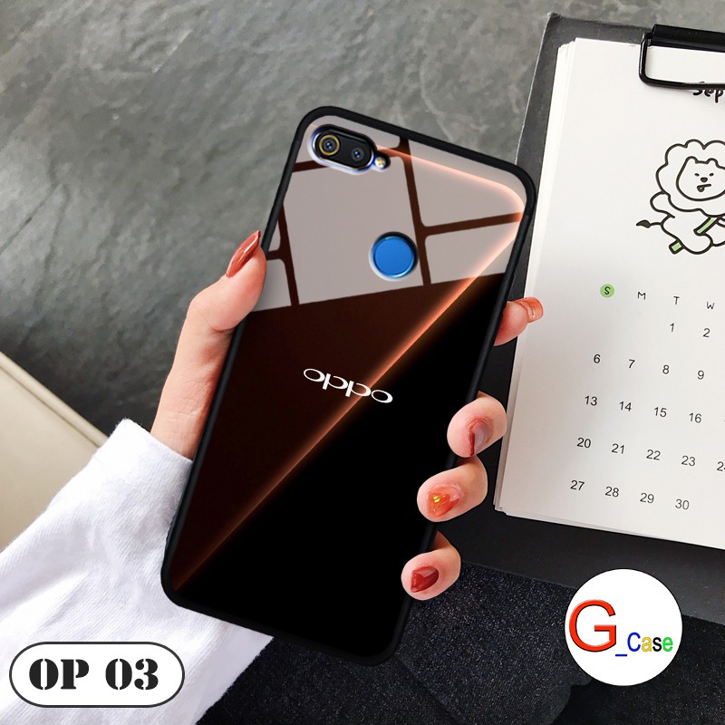 Ốp lưng Oppo Realme 2 Pro  -lưng kính in logo hãng điện thoại