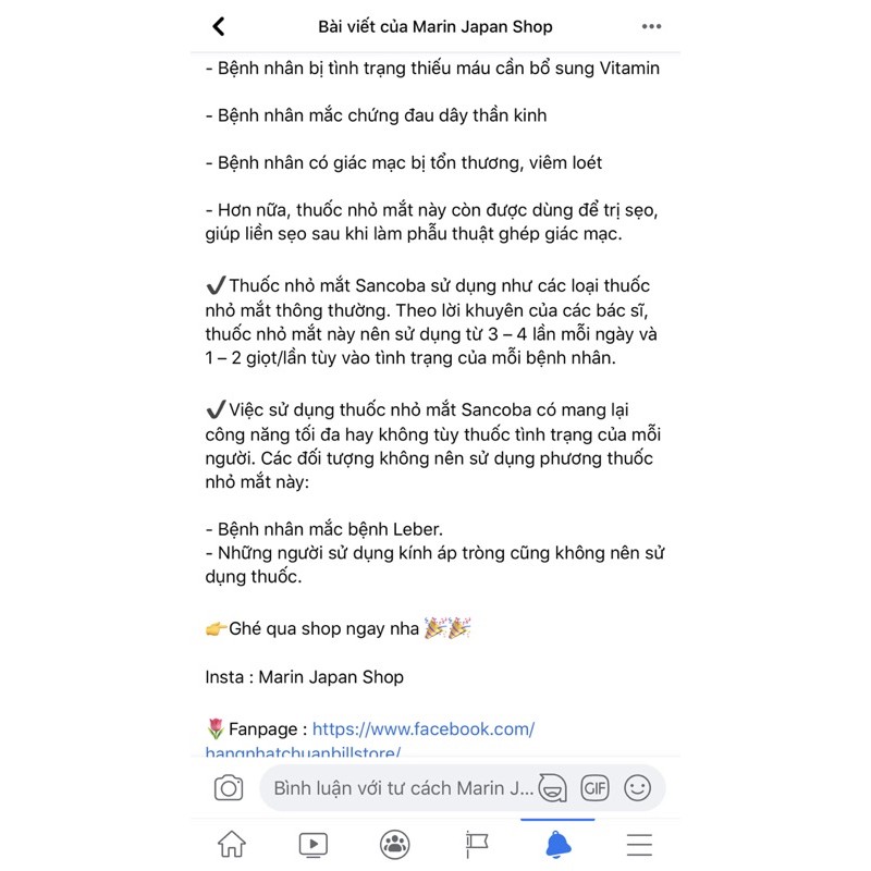 Dung dịch nhỏ mắt giúp cấp ẩm chống khô mắt Sancoba Nhật Bản | BigBuy360 - bigbuy360.vn