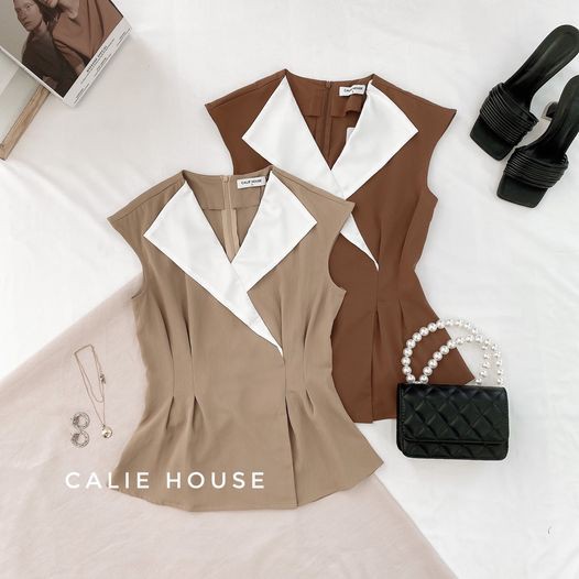 Áo peplum vai chờm thanh lịch thời trang thiết kế nữ Calie House A260 | BigBuy360 - bigbuy360.vn