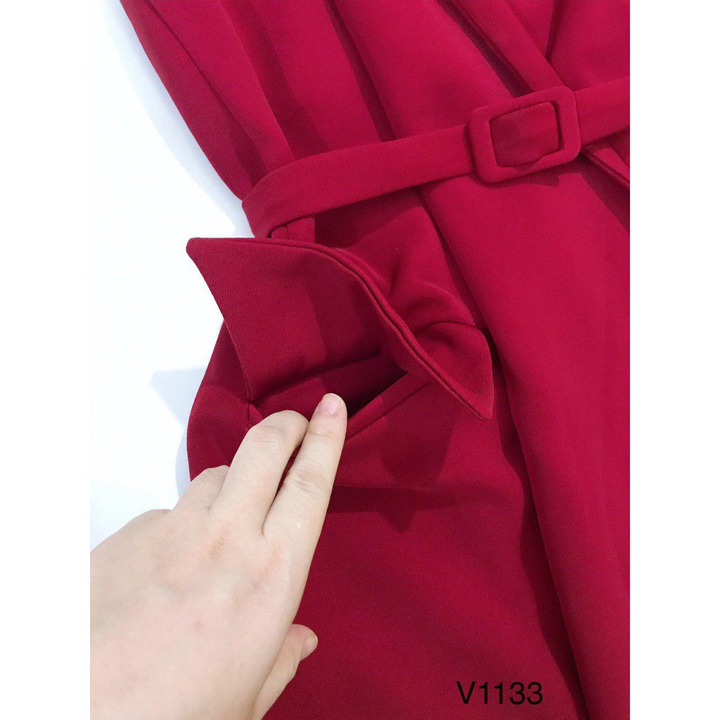 Đầm đỏ quý phái rực rỡ thời trang thiết kế V1133 Mie Design ảnh thật shop tự chụp