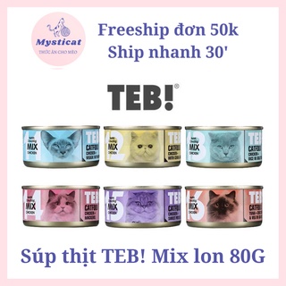 Pate súp thịt TEB J cho mèo 80G