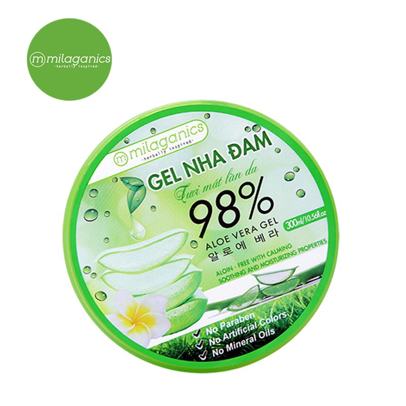 Combo Gel Trà Xanh + Gel Nha Đam Tươi Mát Làn Da Milaganics (300ml / Hộp)