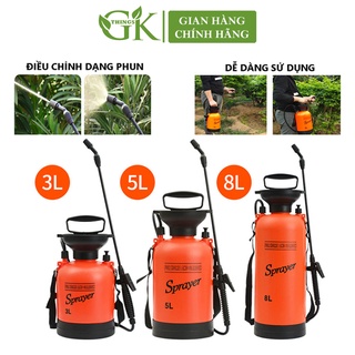 Bình xịt tưới cây dung tích 3,5,8 lít dễ dàng sử dụng điều chỉnh dạng phun dễ dàng thích hợp tưới cây phun thuốc GKT0011