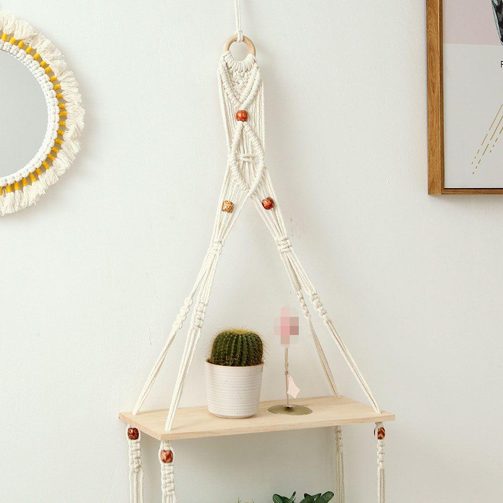 PINEVN Giá Đỡ Chậu Hoa Bằng Dây Thừng Cotton Treo Tường Trang Trí