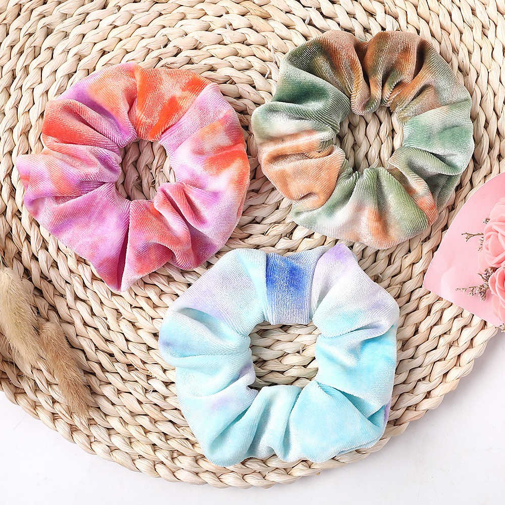 Scrunchie - Dây buộc tóc vải loang nhung sành điệu