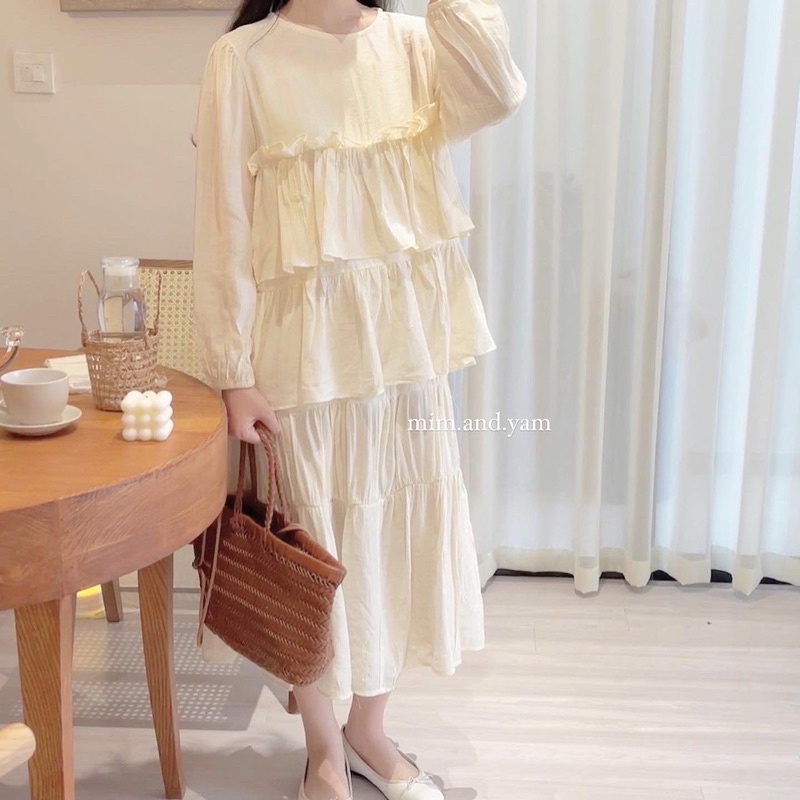 Áo & chân váy tơ tầng