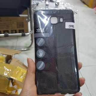 Ốp Samsung A9pro, C9pro dẻo đen vân da