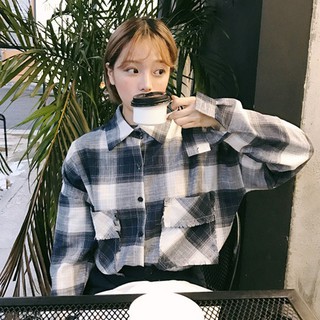 sơ mi ulzzang áo sơ mi nữ đẹp áo kiểu dáng hàn quốc sơ mi kẻ caro rộng